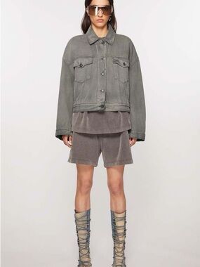 Acne_ Oversized Jean Jacket, Anthracite Grey, medium